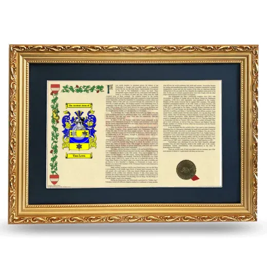 Van Leen Deluxe Armorial Landscape Framed - Gold