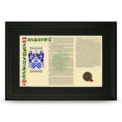 Van Nieuwkerk Deluxe Armorial Landscape Framed- Black