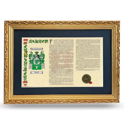 Van Os Deluxe Armorial Landscape Framed - Gold