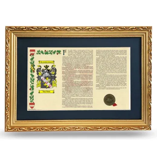 Van Veen Deluxe Armorial Landscape Framed - Gold