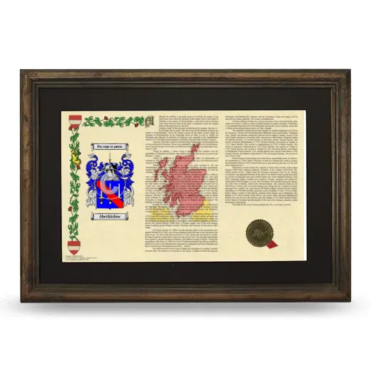 Aberkirdow Deluxe Armorial Landscape Framed - Brown