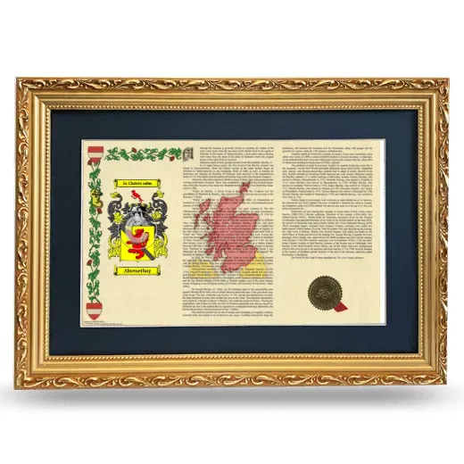 Abrenethay Deluxe Armorial Landscape Framed - Gold