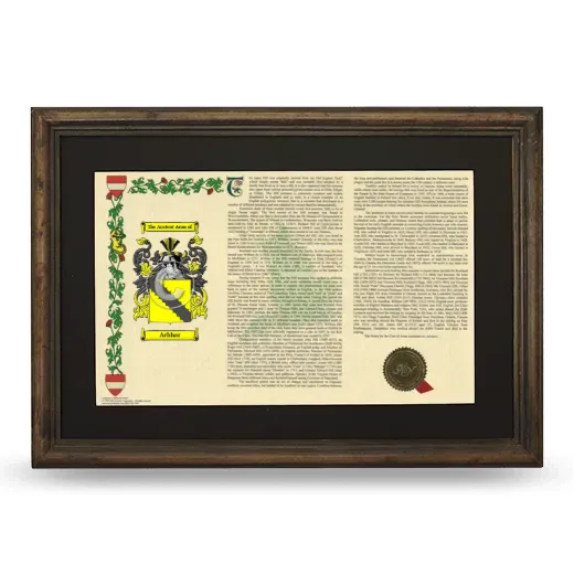 Achhar Deluxe Armorial Landscape Framed - Brown