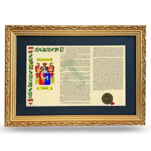 Adamino Deluxe Armorial Landscape Framed - Gold