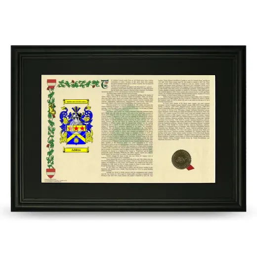 Addens Deluxe Armorial Landscape Framed- Black