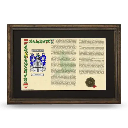 Adekent Deluxe Armorial Landscape Framed - Brown