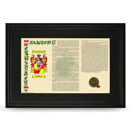 Adelsburg Deluxe Armorial Landscape Framed- Black