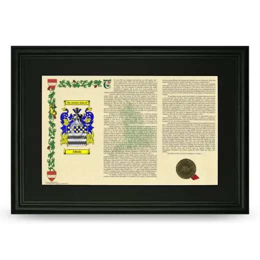 Adrain Deluxe Armorial Landscape Framed- Black