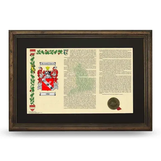 Adye Deluxe Armorial Landscape Framed - Brown