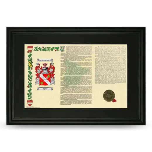 Agirre Deluxe Armorial Landscape Framed- Black
