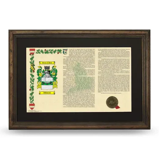 Ailainson Deluxe Armorial Landscape Framed - Brown