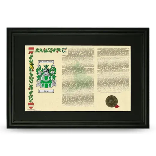 Akeny Deluxe Armorial Landscape Framed- Black