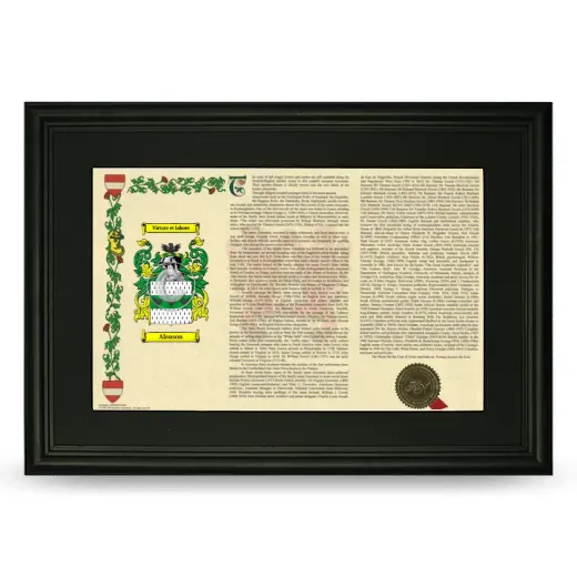 Alanson Deluxe Armorial Landscape Framed- Black