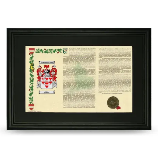 Aldine Deluxe Armorial Landscape Framed- Black