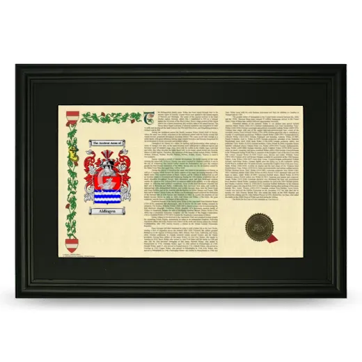 Aldingen Deluxe Armorial Landscape Framed- Black