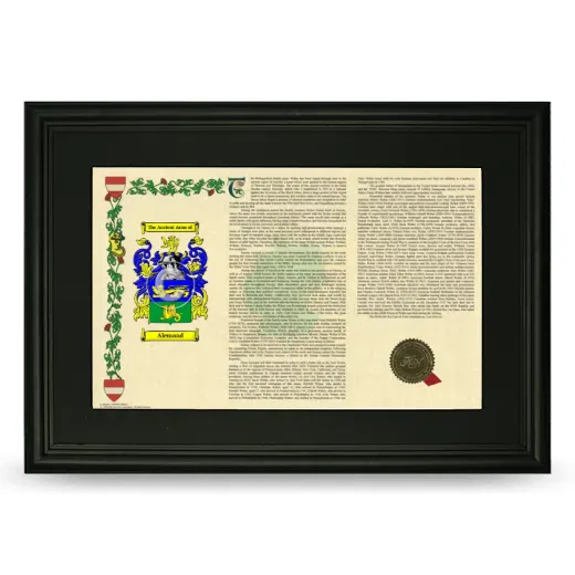 Alemand Deluxe Armorial Landscape Framed- Black