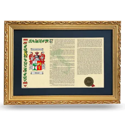Alesani Deluxe Armorial Landscape Framed - Gold