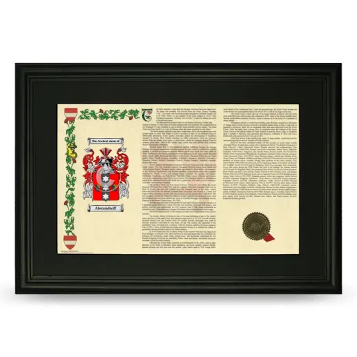 Alexandroff Deluxe Armorial Landscape Framed- Black