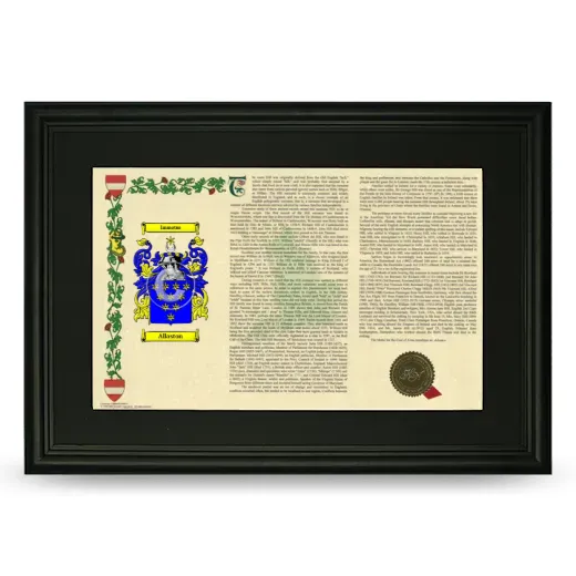 Allaston Deluxe Armorial Landscape Framed- Black