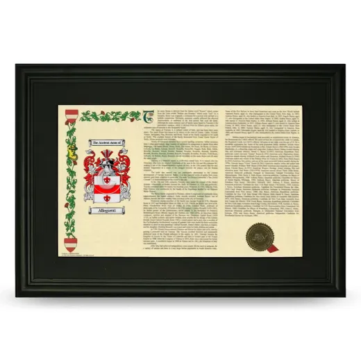 Allegretti Deluxe Armorial Landscape Framed- Black