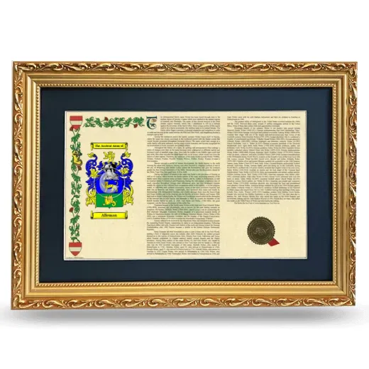 Alleman Deluxe Armorial Landscape Framed - Gold