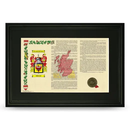 Allestair Deluxe Armorial Landscape Framed- Black