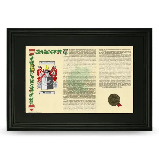Altendorff Deluxe Armorial Landscape Framed- Black