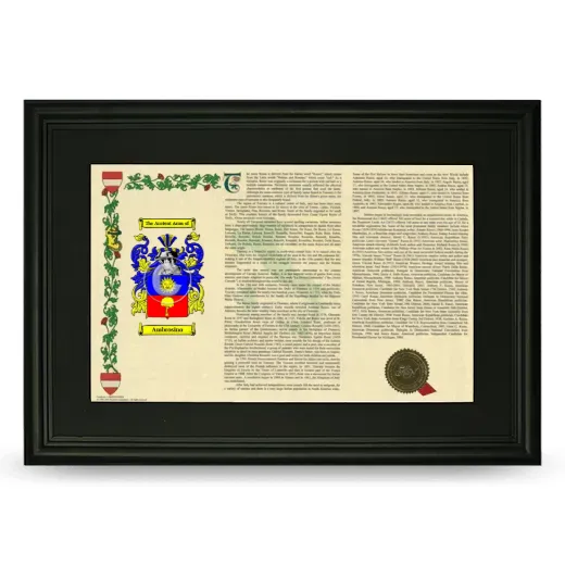 Ambrosino Deluxe Armorial Landscape Framed- Black