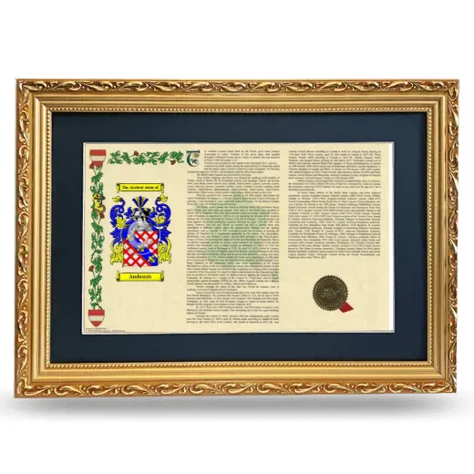 Ambrosis Deluxe Armorial Landscape Framed - Gold