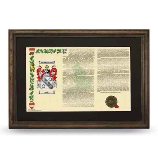 Amies Deluxe Armorial Landscape Framed - Brown