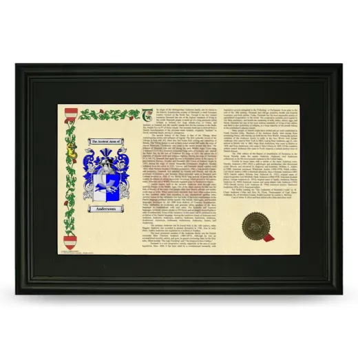 Andersoun Deluxe Armorial Landscape Framed- Black