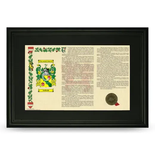Andrada Deluxe Armorial Landscape Framed- Black