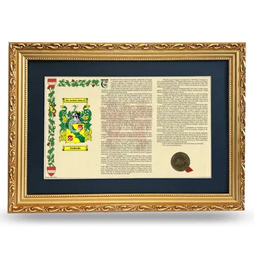 Andrada Deluxe Armorial Landscape Framed - Gold