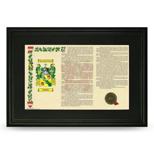 Andrades Deluxe Armorial Landscape Framed- Black