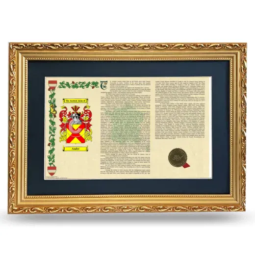 Andre Deluxe Armorial Landscape Framed - Gold