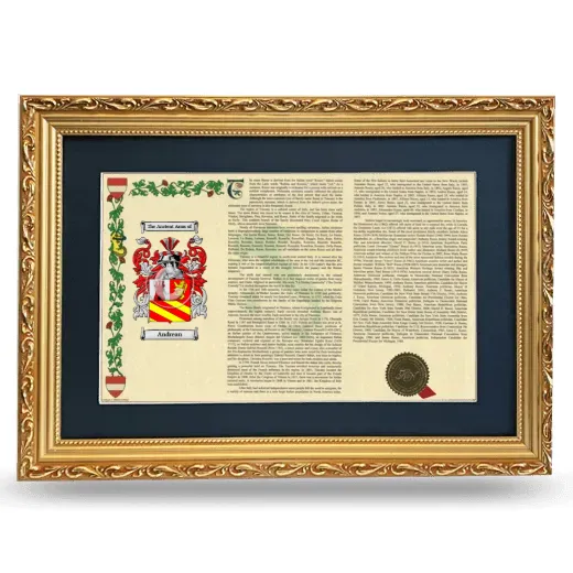 Andrean Deluxe Armorial Landscape Framed - Gold