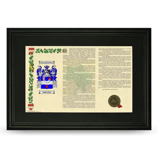 Andrechuk Deluxe Armorial Landscape Framed- Black