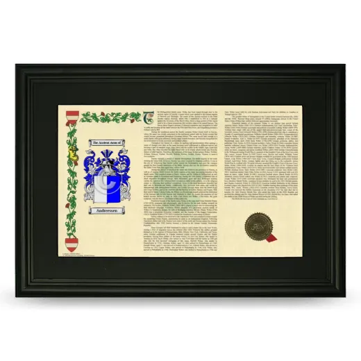 Andreessen Deluxe Armorial Landscape Framed- Black