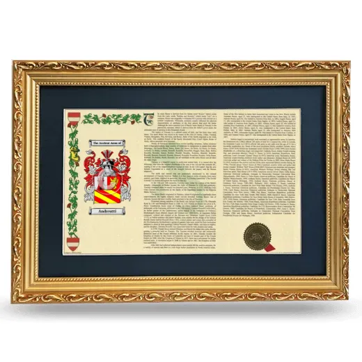 Andreutti Deluxe Armorial Landscape Framed - Gold