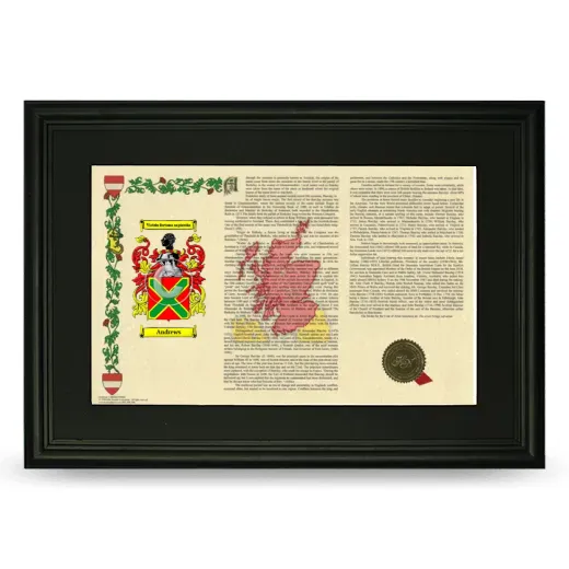 Andrews Deluxe Armorial Landscape Framed- Black