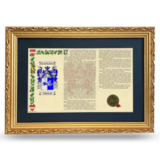 Andrewson Deluxe Armorial Landscape Framed - Gold