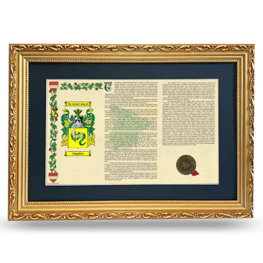 Anguian Deluxe Armorial Landscape Framed - Gold
