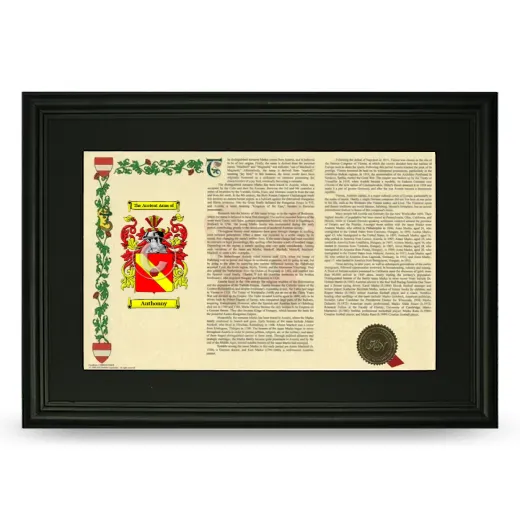 Anthonny Deluxe Armorial Landscape Framed- Black