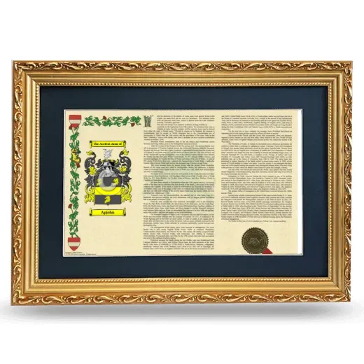 Apjohn Deluxe Armorial Landscape Framed - Gold
