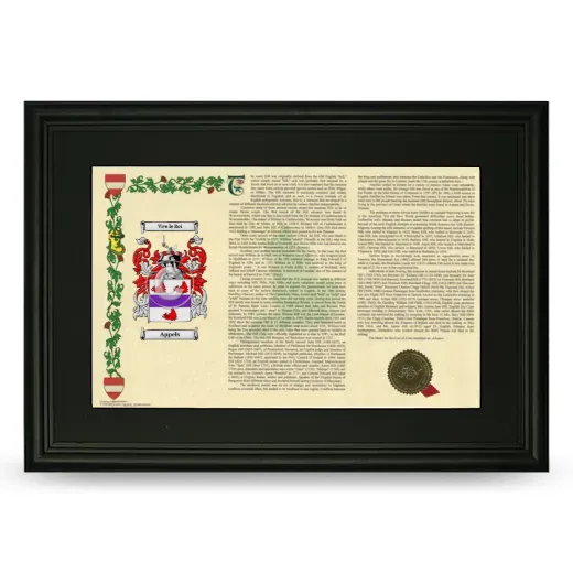 Appels Deluxe Armorial Landscape Framed- Black