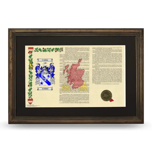 Archibal Deluxe Armorial Landscape Framed - Brown