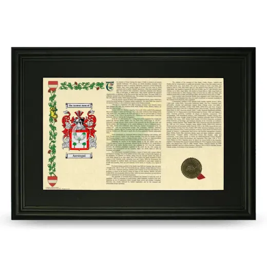Arestegui Deluxe Armorial Landscape Framed- Black