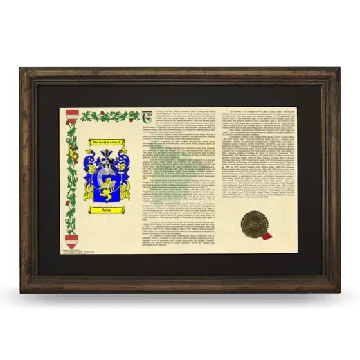 Ariza Deluxe Armorial Landscape Framed - Brown