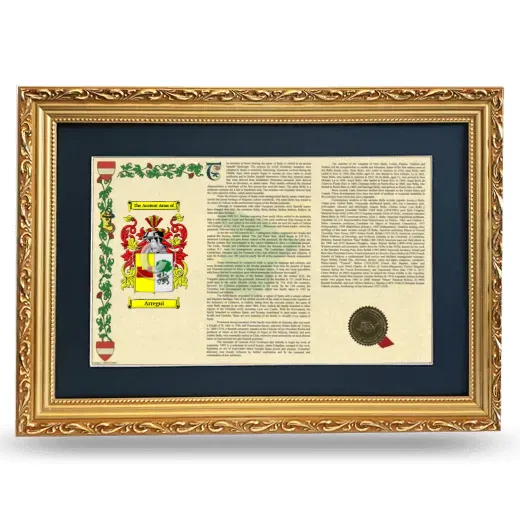 Arregui Deluxe Armorial Landscape Framed - Gold