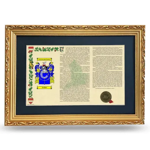 Arsher Deluxe Armorial Landscape Framed - Gold